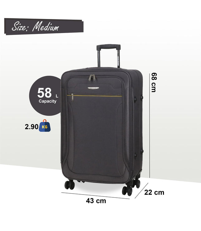 Cinderford Medium Soft Shell Suitcase in Grey