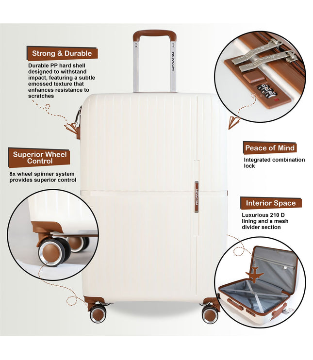 Corowa Set of 3 Hard Shell Suitcase in White