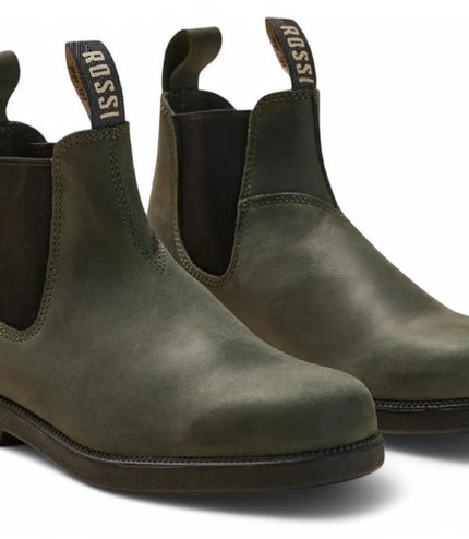 Rossi 607 Booma Moss Olive Green Leather Chelsea Boot