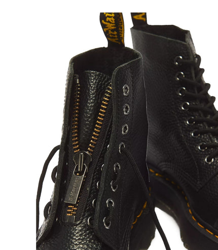 Dr Martens Sinclair Black Leather Zip Front Platform Boots - 22564001