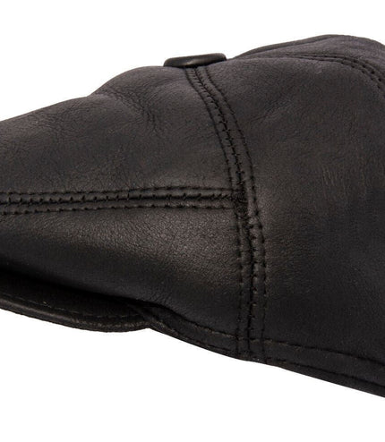 Mens Leather Black Flat Cap Hat Peaky Blinders Winter Beret Newsboy Gatsby Golf