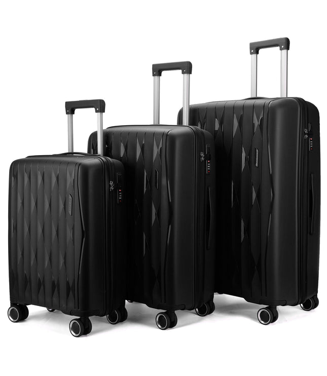 Burnaby Set of 3 Hard Shell Suitcase in Black