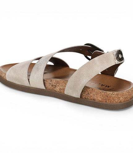 Blowfish Malibu Women's Cloud Silver Footbed Strappy Flat Sandals - Lance