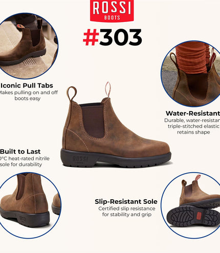 Rossi 303 Endura Tan Brown Leather Chelsea Boots