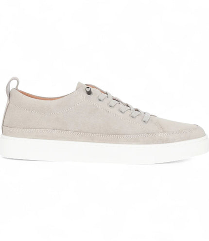 Justin Reess Mens Grey Suede Leather Trainers Sneakers - Josh