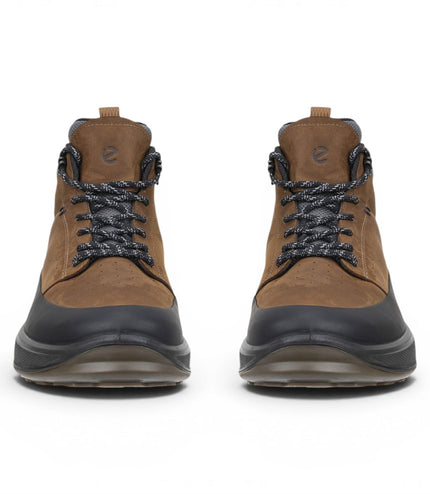Ecco Men's Waterproof Black Tan Leather Outdoor Walking Boots - Byway 2.0