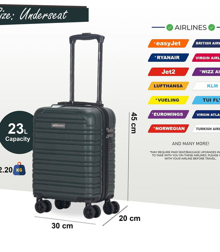 Koga Underseat Hard Shell Suitcase in Green
