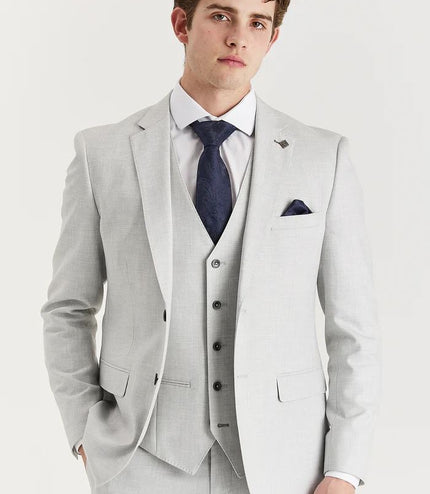Men's Silver Lightweight Stitched Lapel Blazer