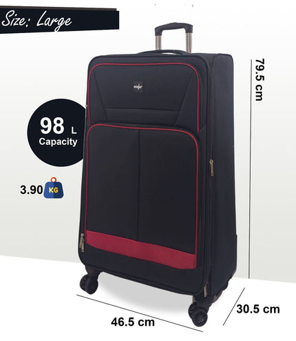 Andover Large Soft Shell Suitcase in Black