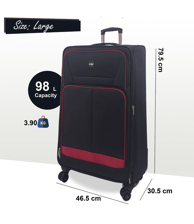 Andover Large Soft Shell Suitcase in Black
