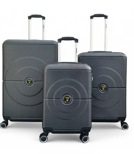 Seto Set of 3 Hard Shell Suitcase in Black