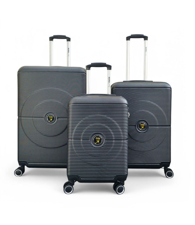 Seto Set of 3 Hard Shell Suitcase in Black