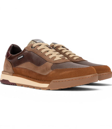 Pikolinos Men's Brown Leather Trainers Sneaker Lace-Up Shoes - Teide