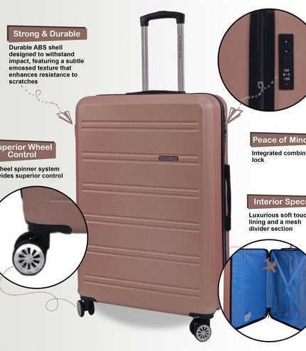 Alford Medium Hard Shell Suitcase in Rose Gold
