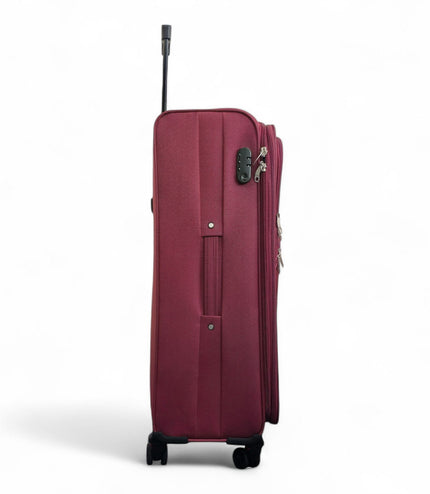 Gosford Large Soft Shell Suitcase in Burgundy Red