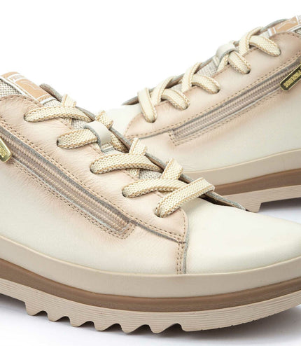 Pikolinos Women's Nata White Leather Laces & Zipper Trainers - Vigo