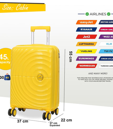 Balranald Cabin Hard Shell Suitcase in Yellow