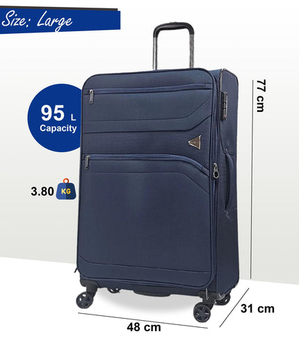 Corby Large Soft Shell Suitcase in Navy