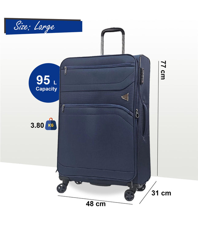 Corby Large Soft Shell Suitcase in Navy