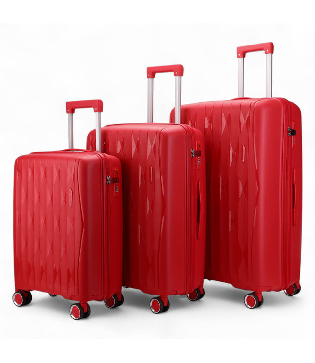 Burnaby Set of 3 Hard Shell Suitcase in Red