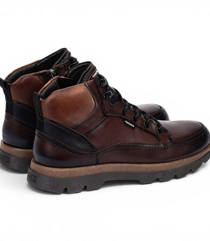 Pikolinos Men's Dark Brown Leather Lace-Up Ankle Boots - Vigo