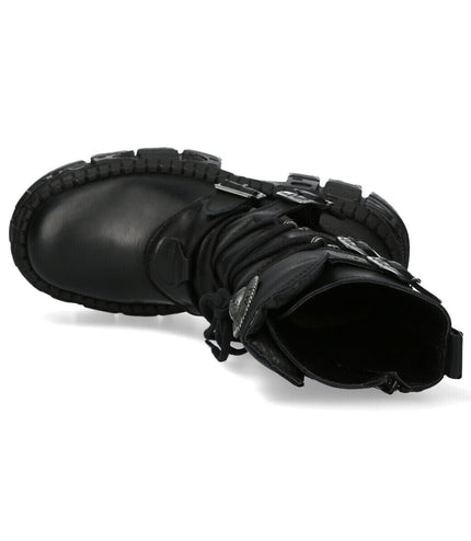 New Rock Mid-Calf Leather Goth Boots-WALL373-S5