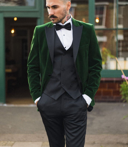 Mens Green Velvet Dinner Tuxedo Suit Jacket Blazer