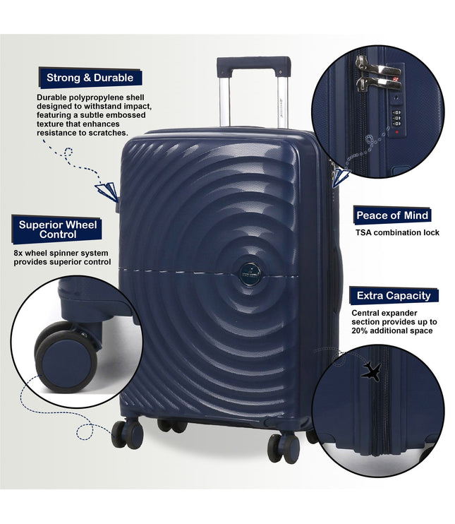 Balranald Large Hard Shell Suitcase in Dark Blue