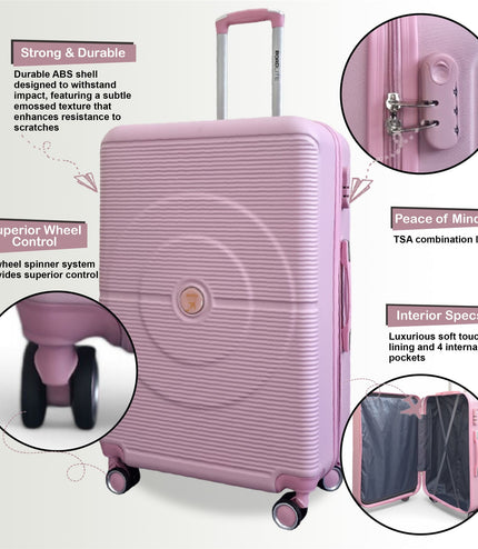 Seto Cabin Hard Shell Suitcase in Pink