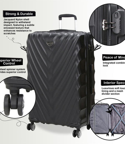 Colyton Large Hard Shell Suitcase in Black