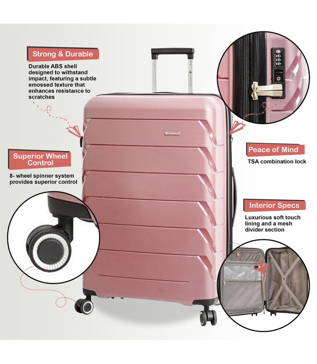 Cleckheaton Medium Hard Shell Suitcase in Rose Gold