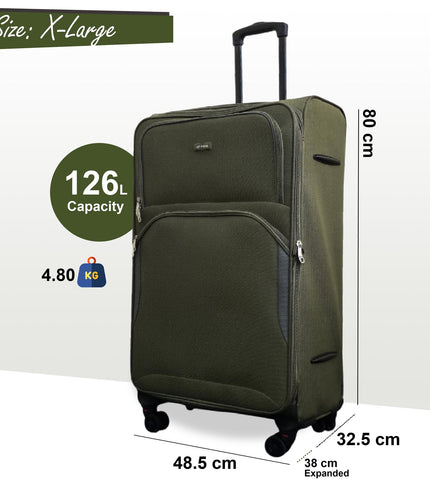 Gosford Medium Soft Shell Suitcase in Green