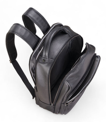 Genuine Leather Black Vintage Rucksack Laptop Bag Travel Backpack - Capri