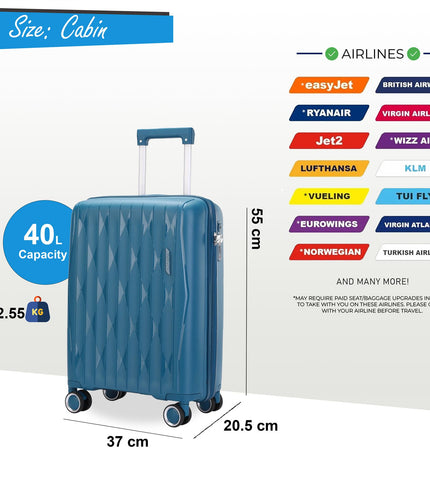 Burnaby Cabin Hard Shell Suitcase in Teal Blue