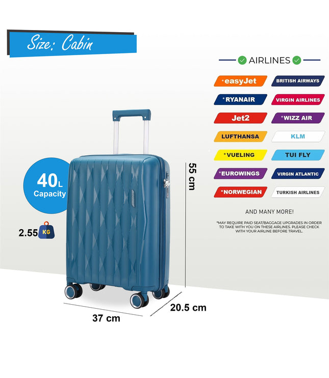 Burnaby Cabin Hard Shell Suitcase in Teal Blue
