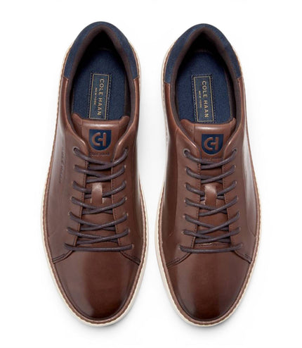 Cole Haan Men's GrandPro Luxe Mile Trainer Brown Leather Sneakers - C45103