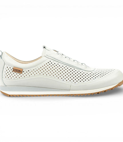 Pikolinos Men's White Leather Elastic Slip-on Sneaker Trainers Shoes - Liverpool