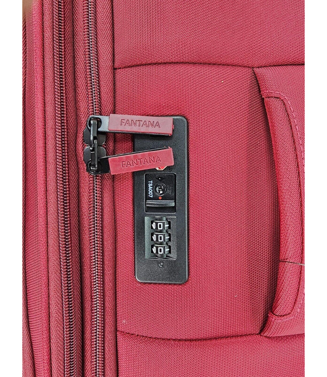 Bourne Large Soft Shell Suitcase in Burgundy