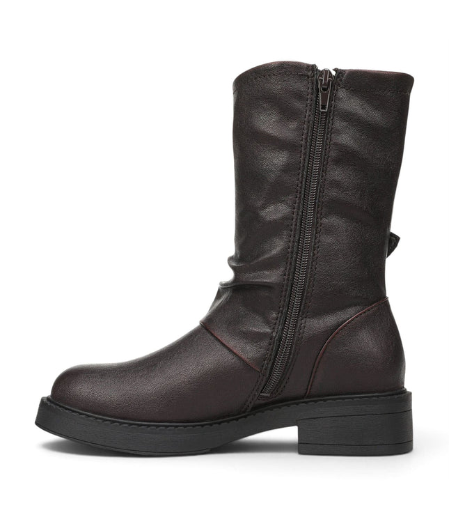Blowfish Malibu Women's Wine Faux Leather Mid-Calf Biker Boots - Venice-2