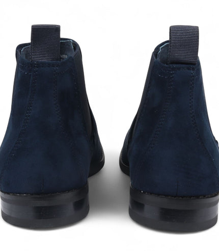 Men's Navy Suede Chelsea Boots Real Leather Lined Slip-On