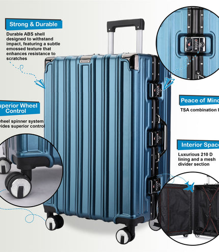 Airdrie Set of 3 Hard Shell Suitcase in Blue