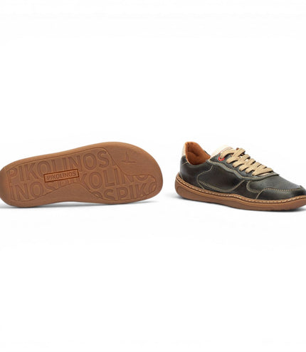 Pikolinos Pine Green Leather Sneakers Trainer Barefoot Shoes - Aranjuez