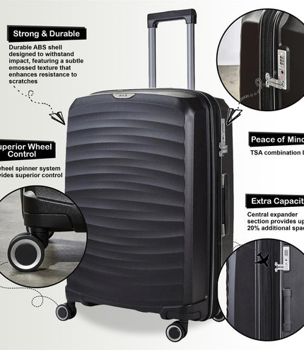 Alton Medium Hard Shell Suitcase in Black