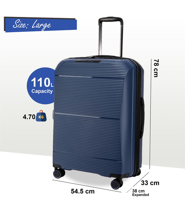 Abiko Large Hard Shell Suitcase in Navy