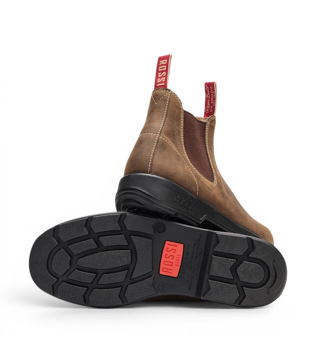 Rossi 404 Mocha Brown Leather Outdoor Chelsea Boots - Spinifex
