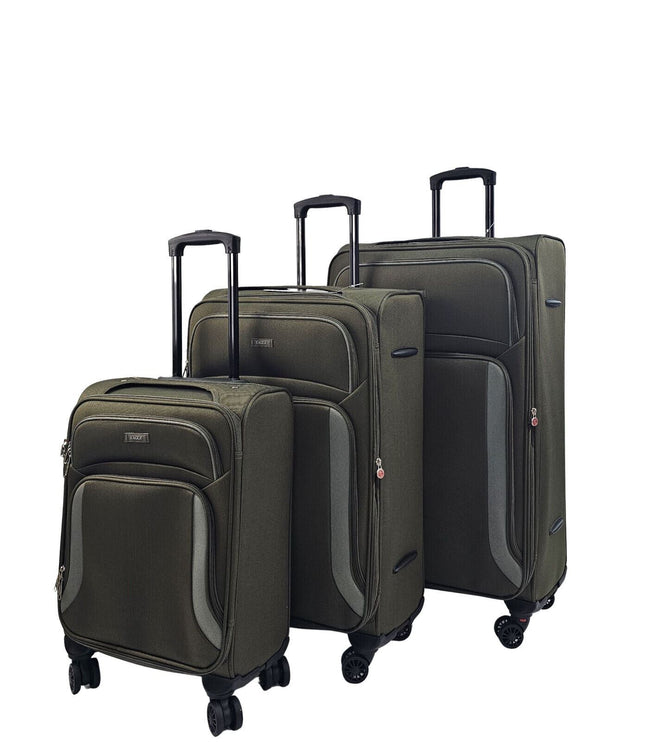 Arundel Set of 3 Soft Shell Suitcase in Khaki