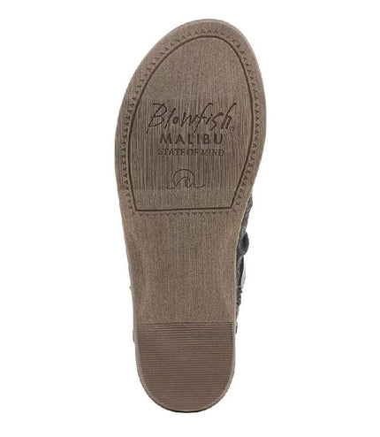 Blowfish Malibu Women's Charcoal Strappy Low Wedge Sandals - Denver
