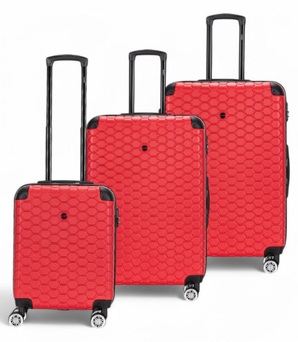 Noda Set of 3 Hard Shell Suitcase in Red