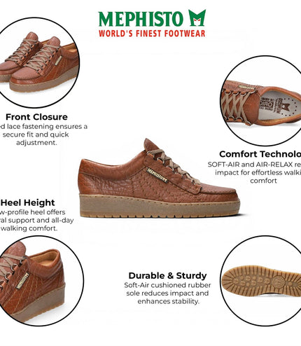 Mephisto Rainbow Men's Leather Desert Brown Walking Shoes - Mamouth 742