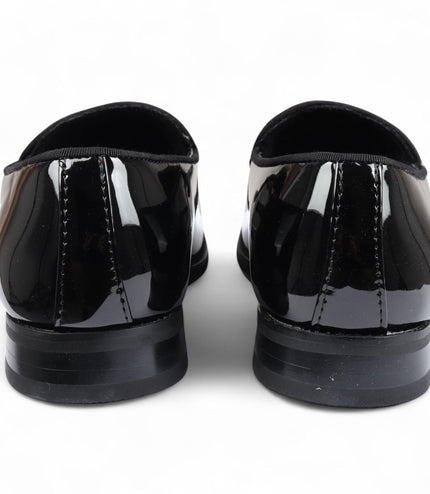 Men's Black Velvet Tassel Loafers Formal Patent Dress Shoes